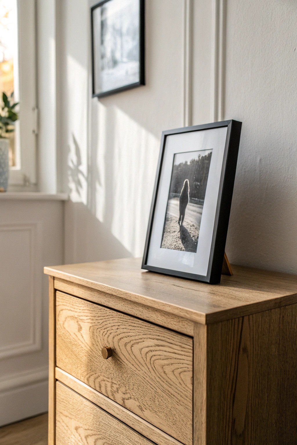 Effortless style: A single framed photo adds personal charm to your dresser.
