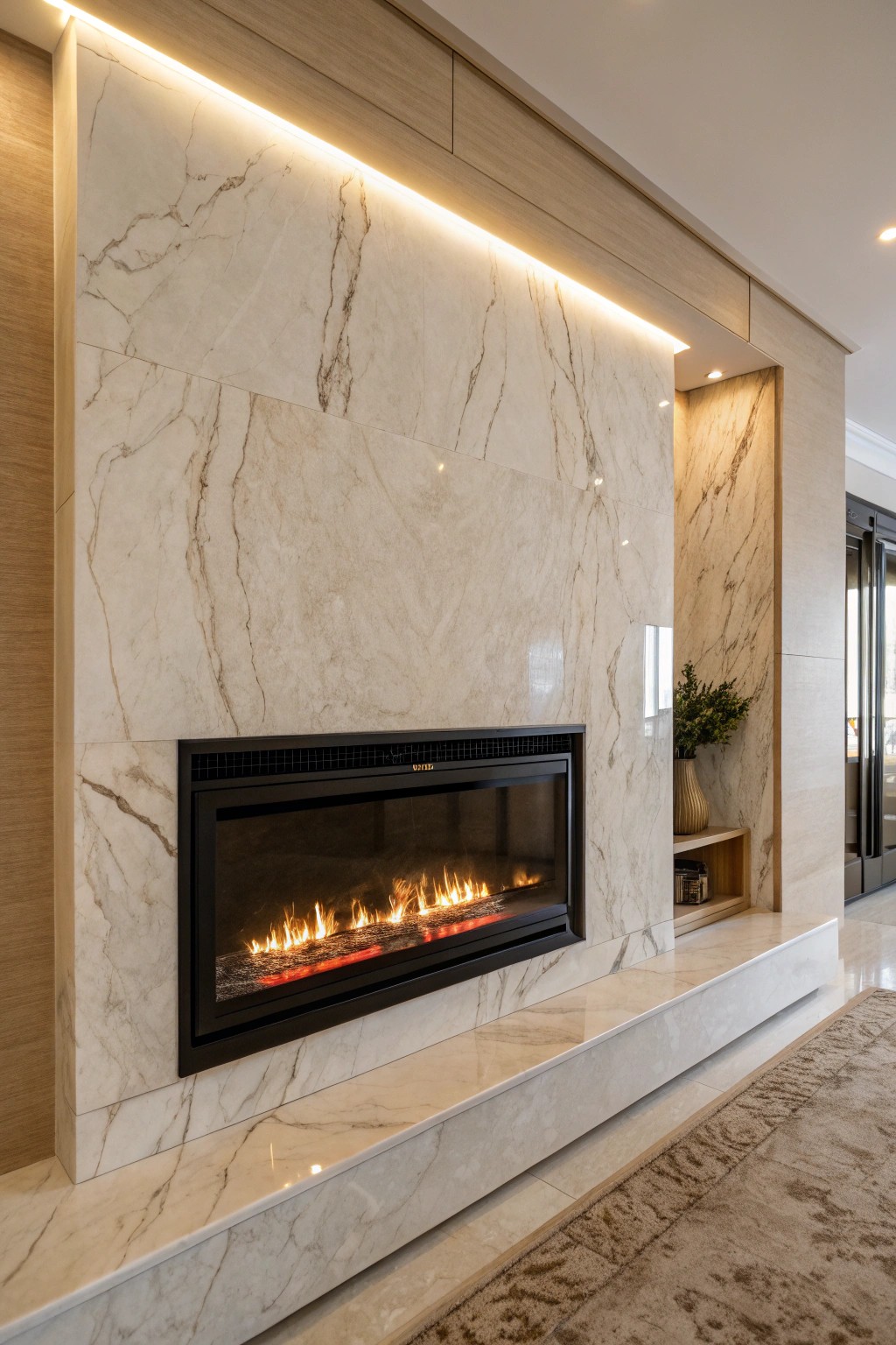 Elevate your space with a stunning stone fireplace wall—where natural beauty meets modern warmth.