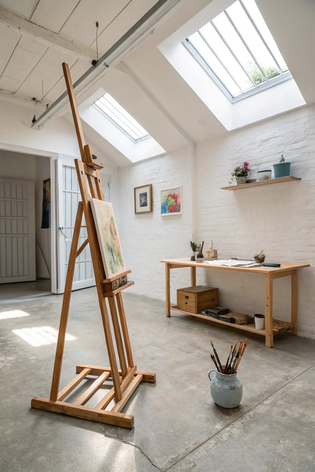 Transform your garage into a serene, light-filled art studio—where creativity meets craftsmanship.