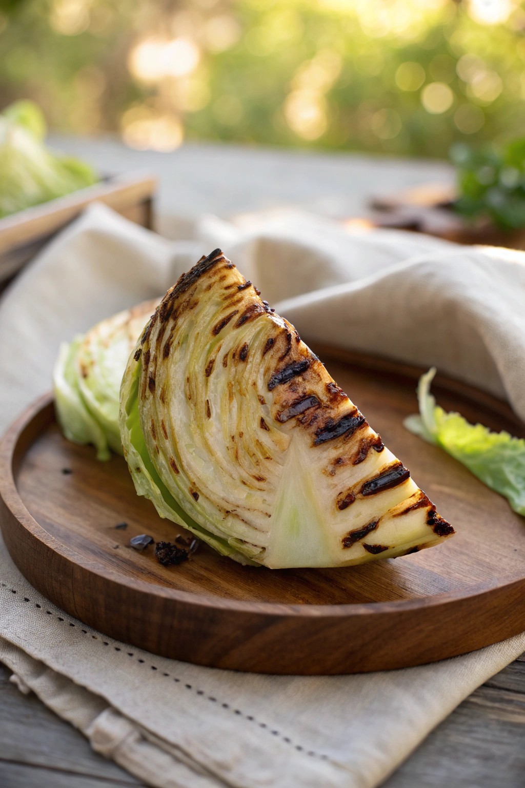 Unexpectedly delicious: charred cabbage wedge, simple and stunning from the grill.