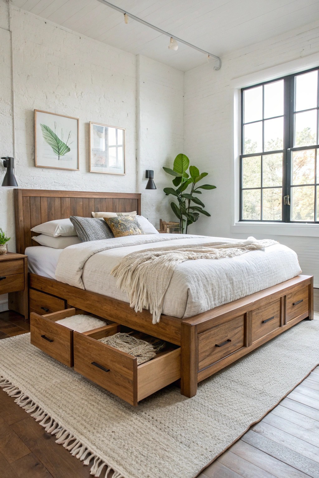 Elevate your loft with a handcrafted platform bed—where sleek design meets smart storage.