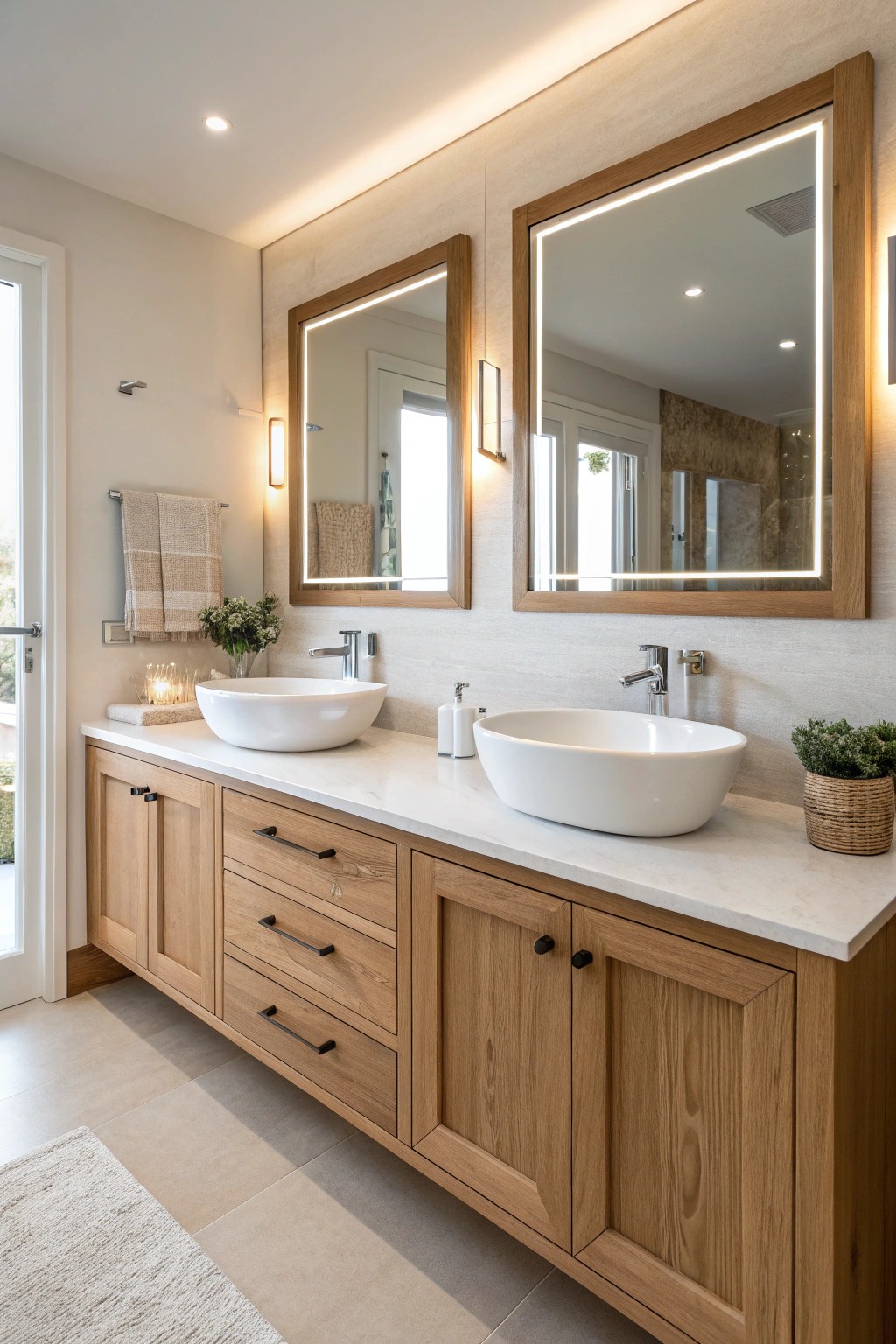 Double Vanity Dreams: Where natural beauty meets everyday luxury.