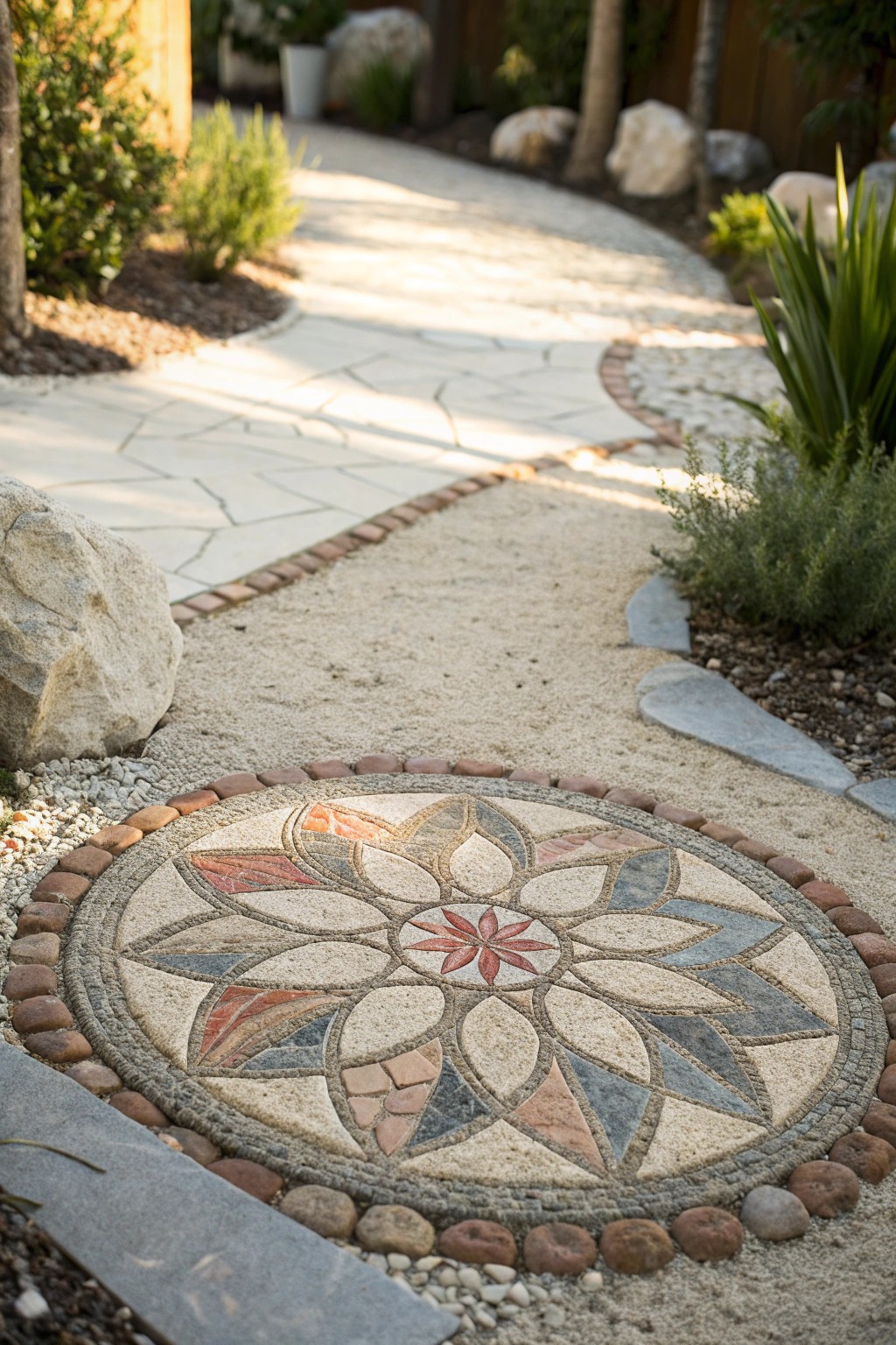 Artful mosaic paver: a bold touch of craftsmanship for your walkway.