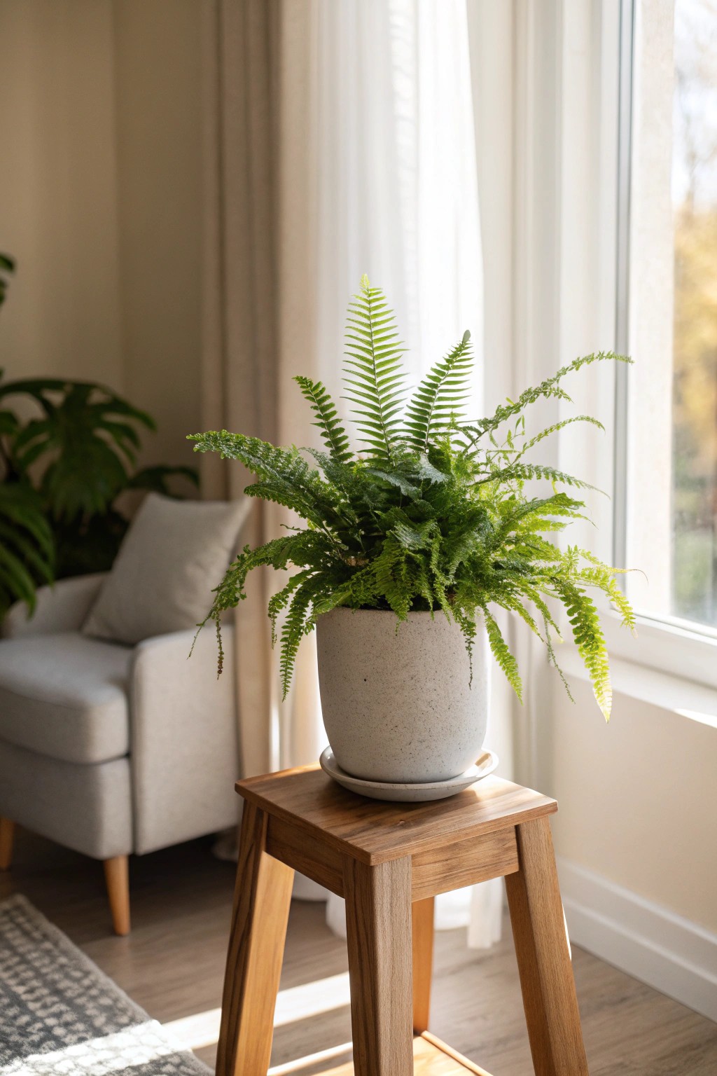 A touch of green brings life and calm to any cozy corner.