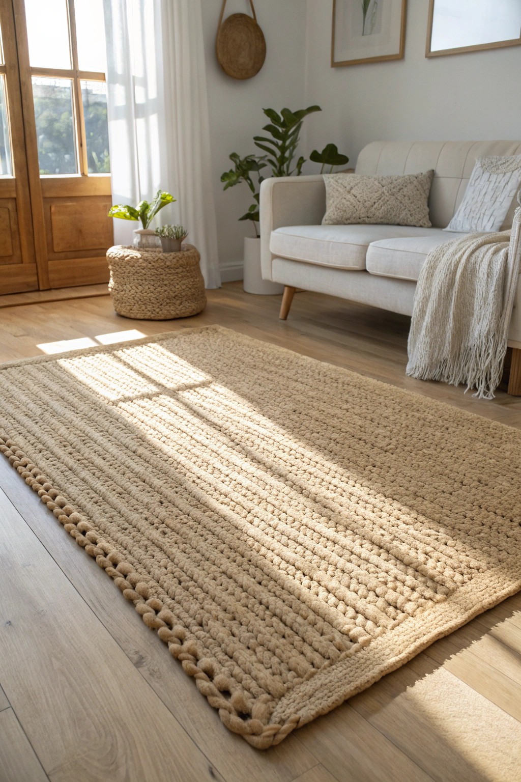 Elevate your space with the natural beauty of a handcrafted area rug.