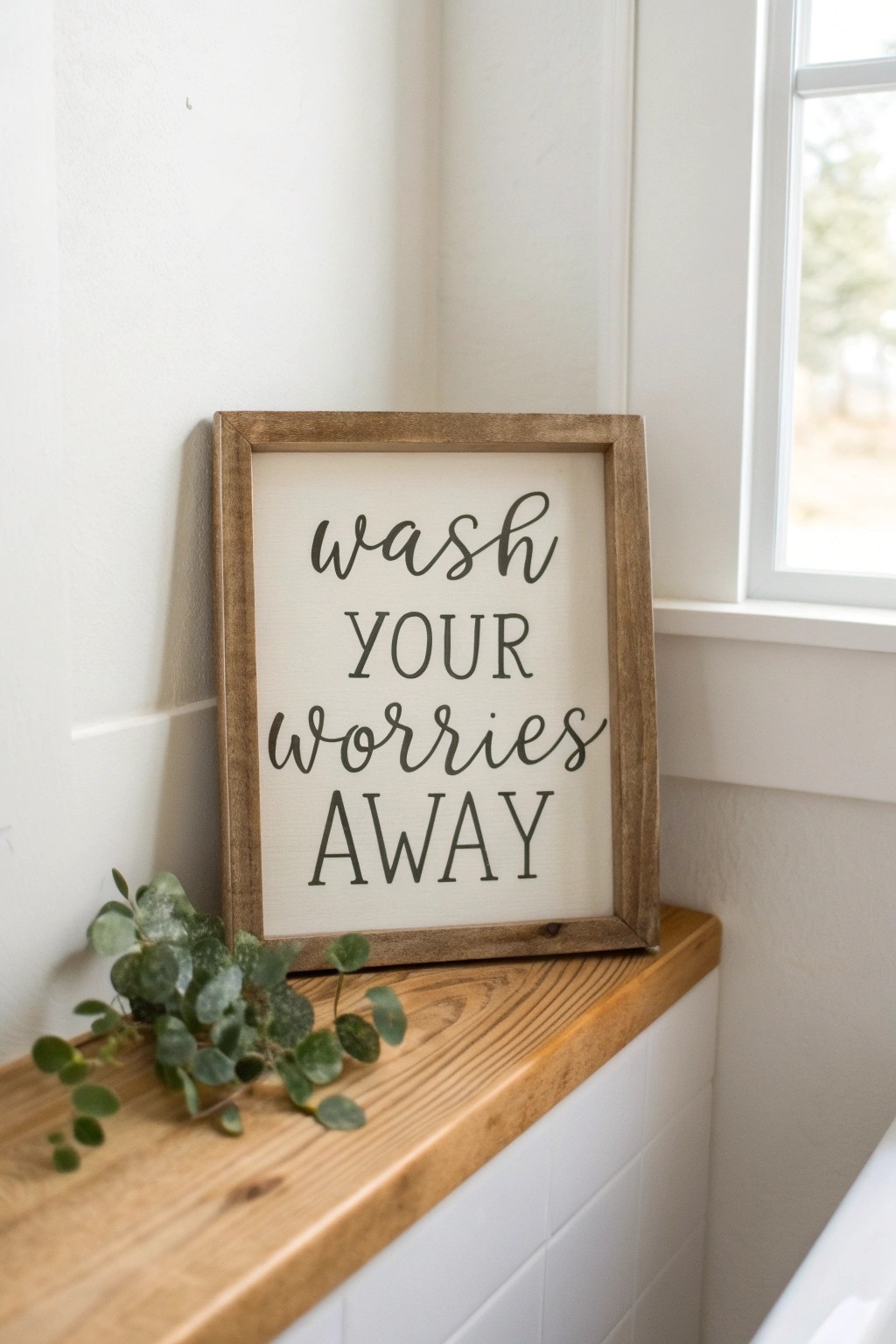 Bring joy to your bathroom with playful, handcrafted typography art.