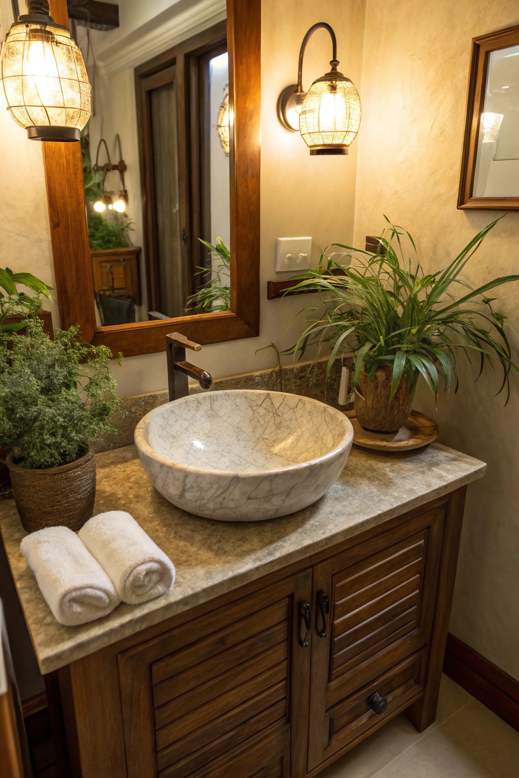 Natural stone basins bring organic elegance and calm to bathroom designs