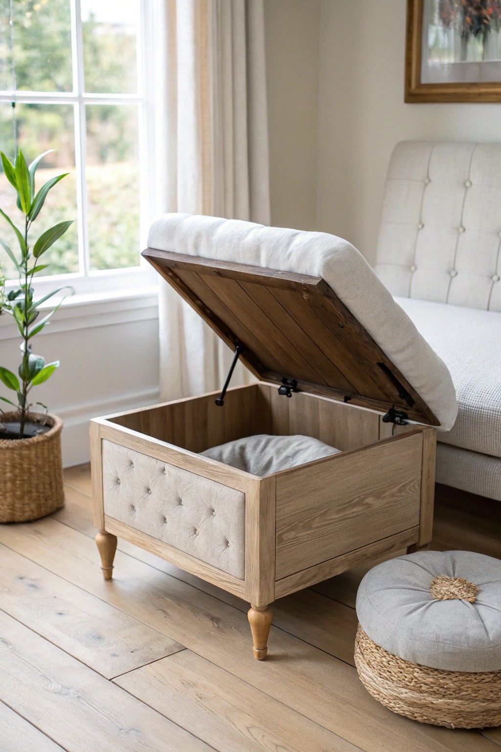 Effortless style meets smart storage—multi-functional furniture for a calm, beautiful space.