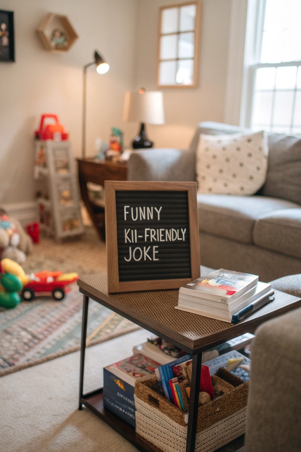 A letter board filled with family humor brings laughter into the everyday.