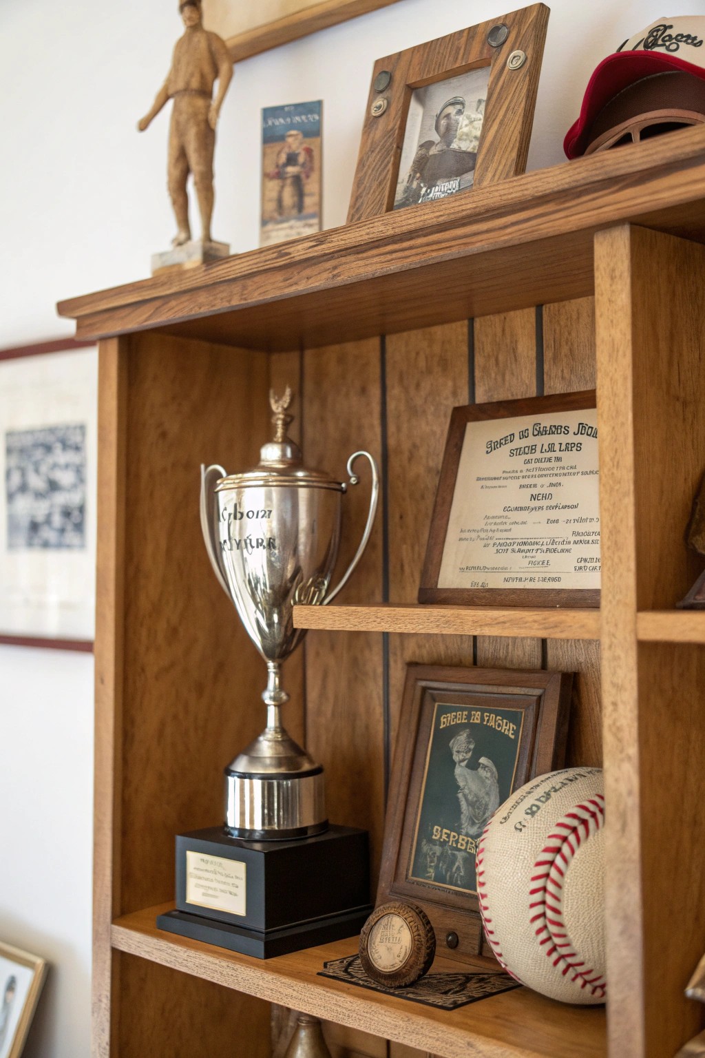 Showcase your winning moments with a handcrafted trophy shelf—where sports passion meets refined style.