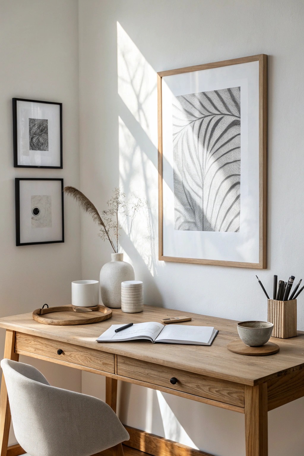 Elevate your home office with curated art and handcrafted details.