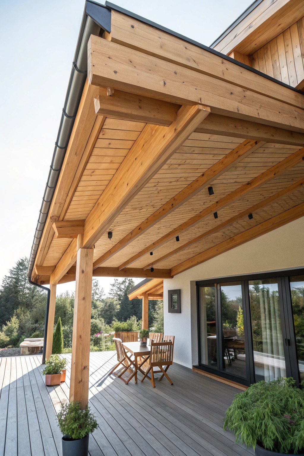 Seamless shed-style roof: blending craftsmanship and nature for the perfect indoor-outdoor retreat.