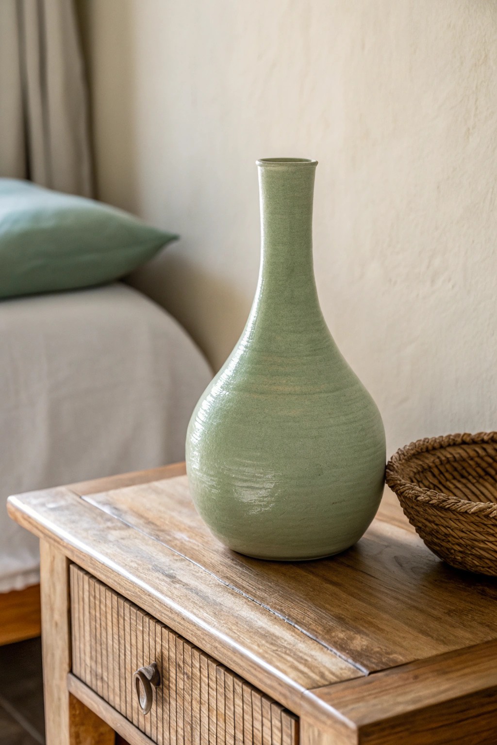 Elevate your space with a minimalist sage green vase—where simplicity meets natural beauty.