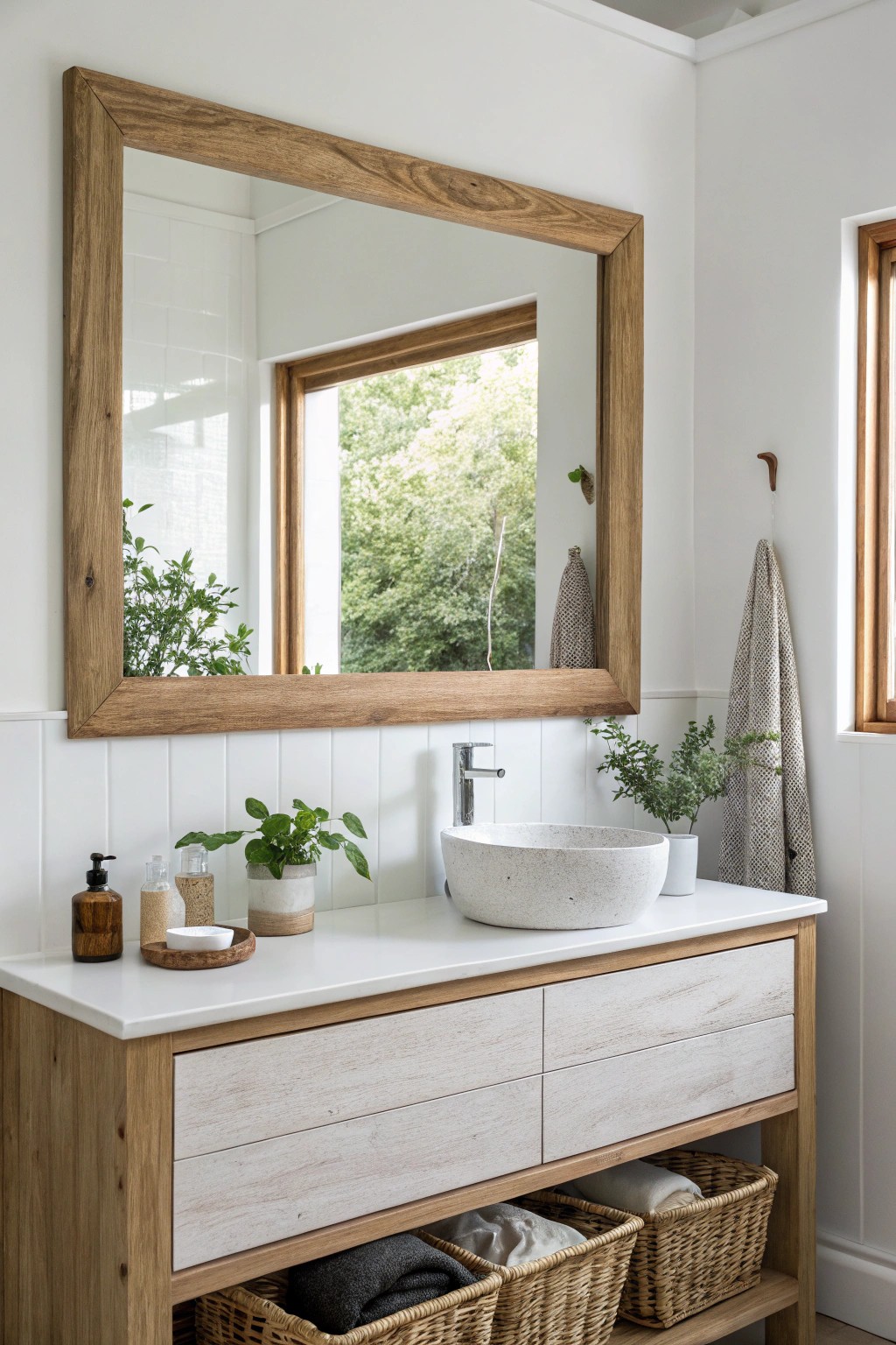 Elevate small spaces with a stunning oversized mirror—simple, bright, and beautifully crafted.