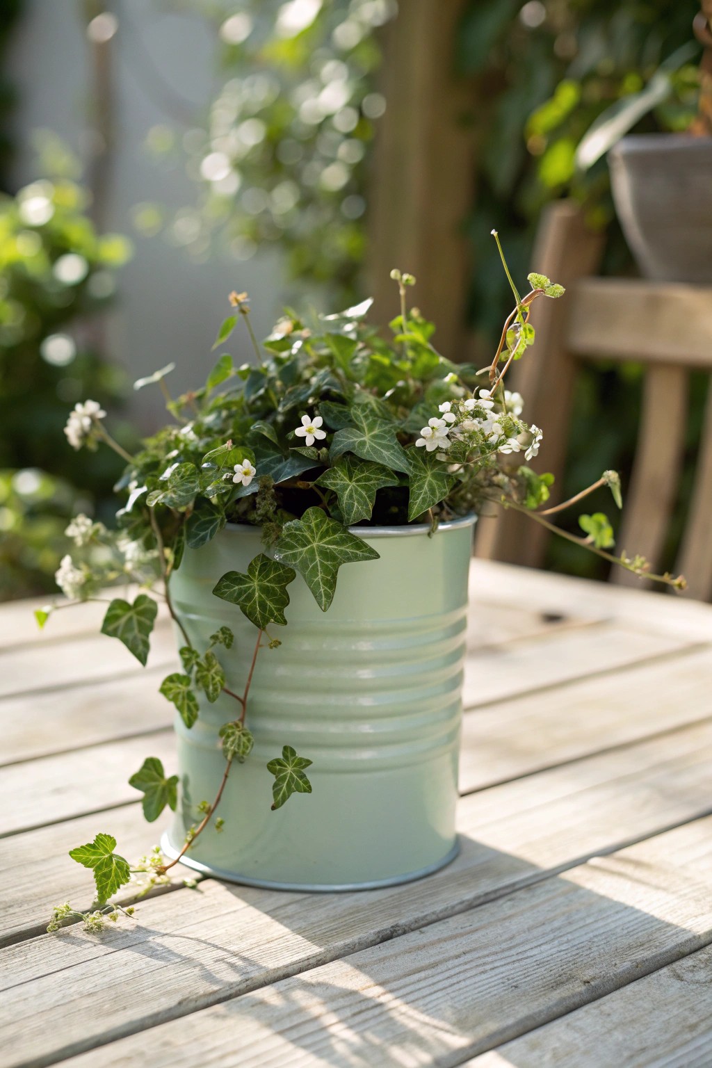 Turn everyday cans into charming DIY planters for a lush, budget-friendly patio makeover.