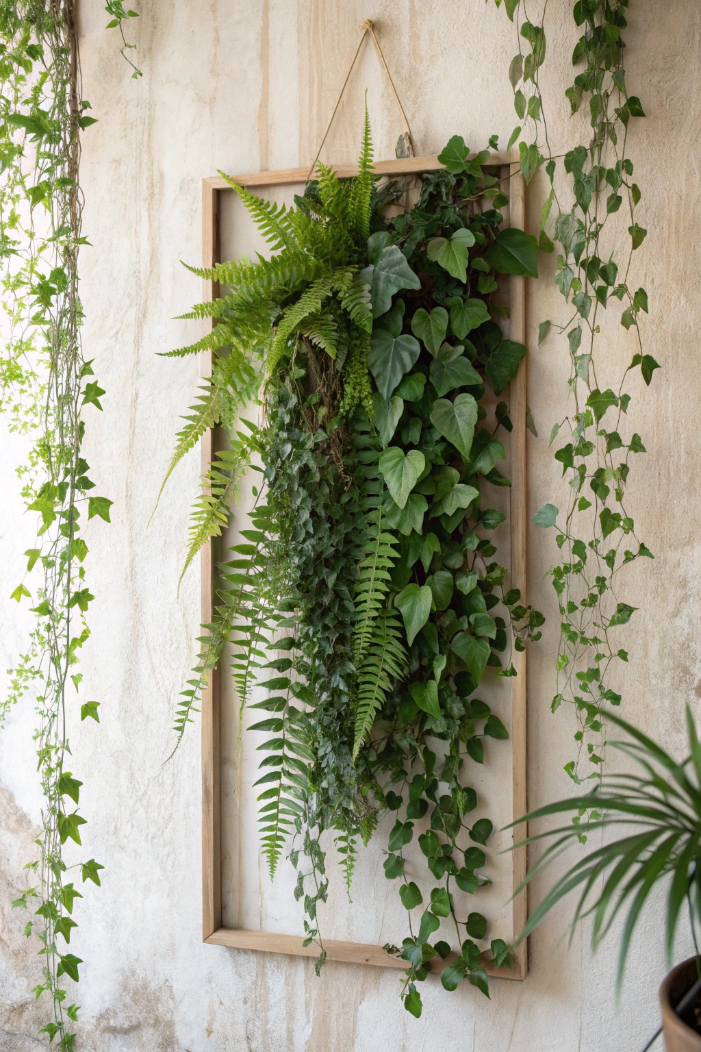 Bring the outdoors in with a lush, handcrafted greenery & vine wall.