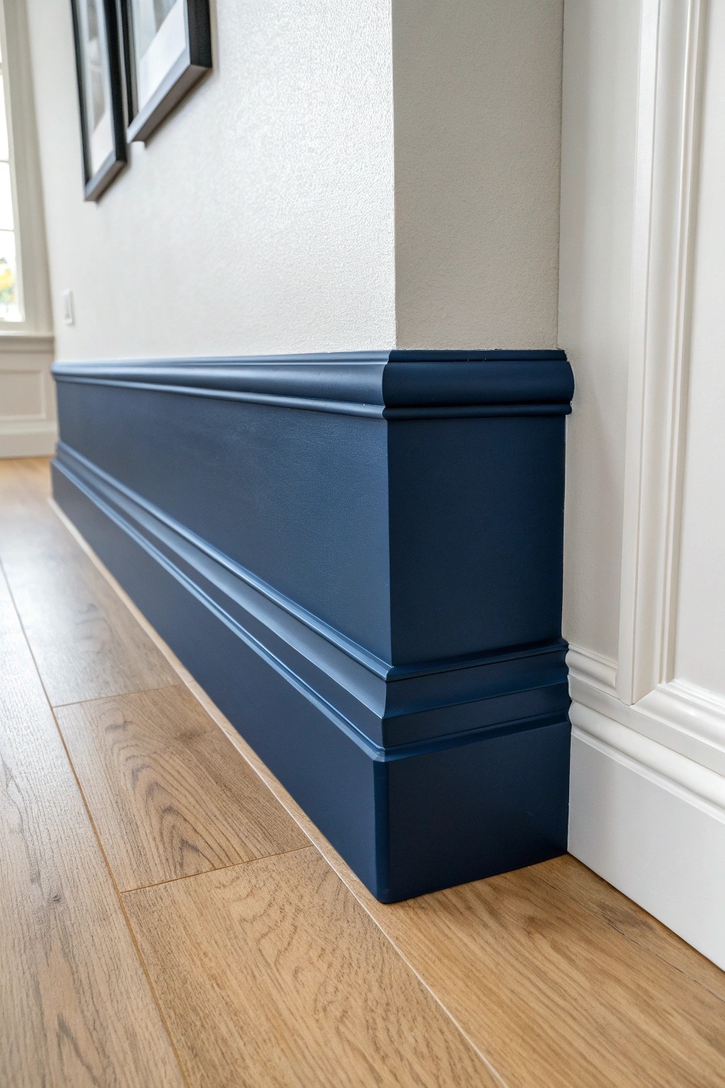 Vivid baseboard trim: a bold color pop framing your space with modern elegance.