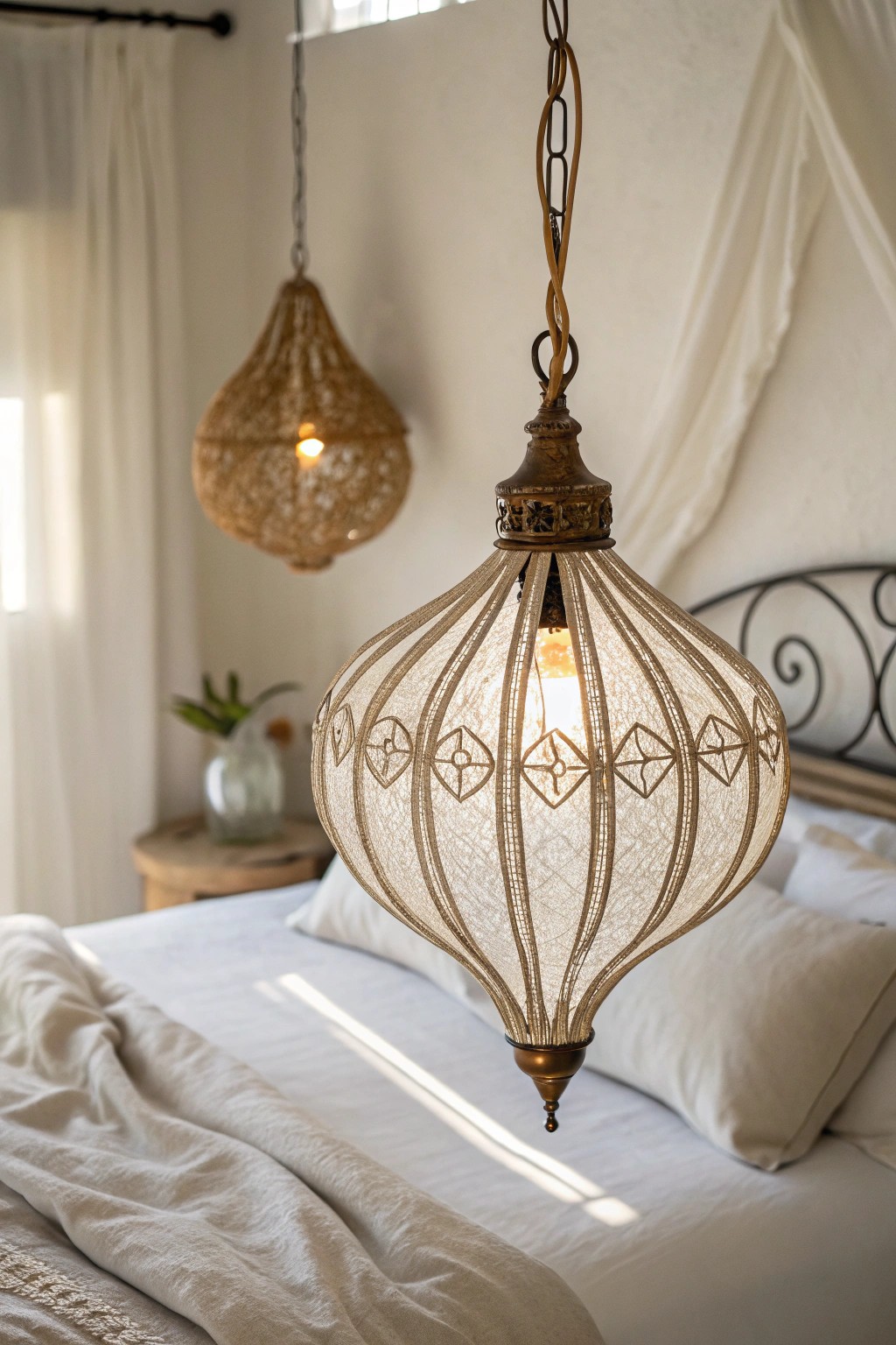 Elevate your bedroom with a statement pendant—where elegance meets artisanal beauty.