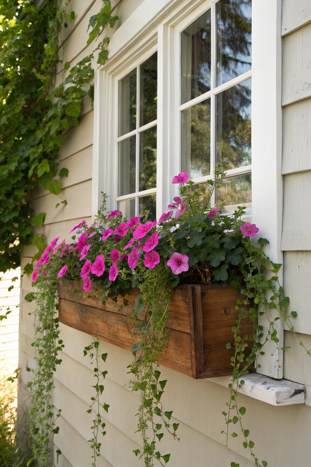 Charming window box with cascading flowers—simple beauty that brightens any home.
