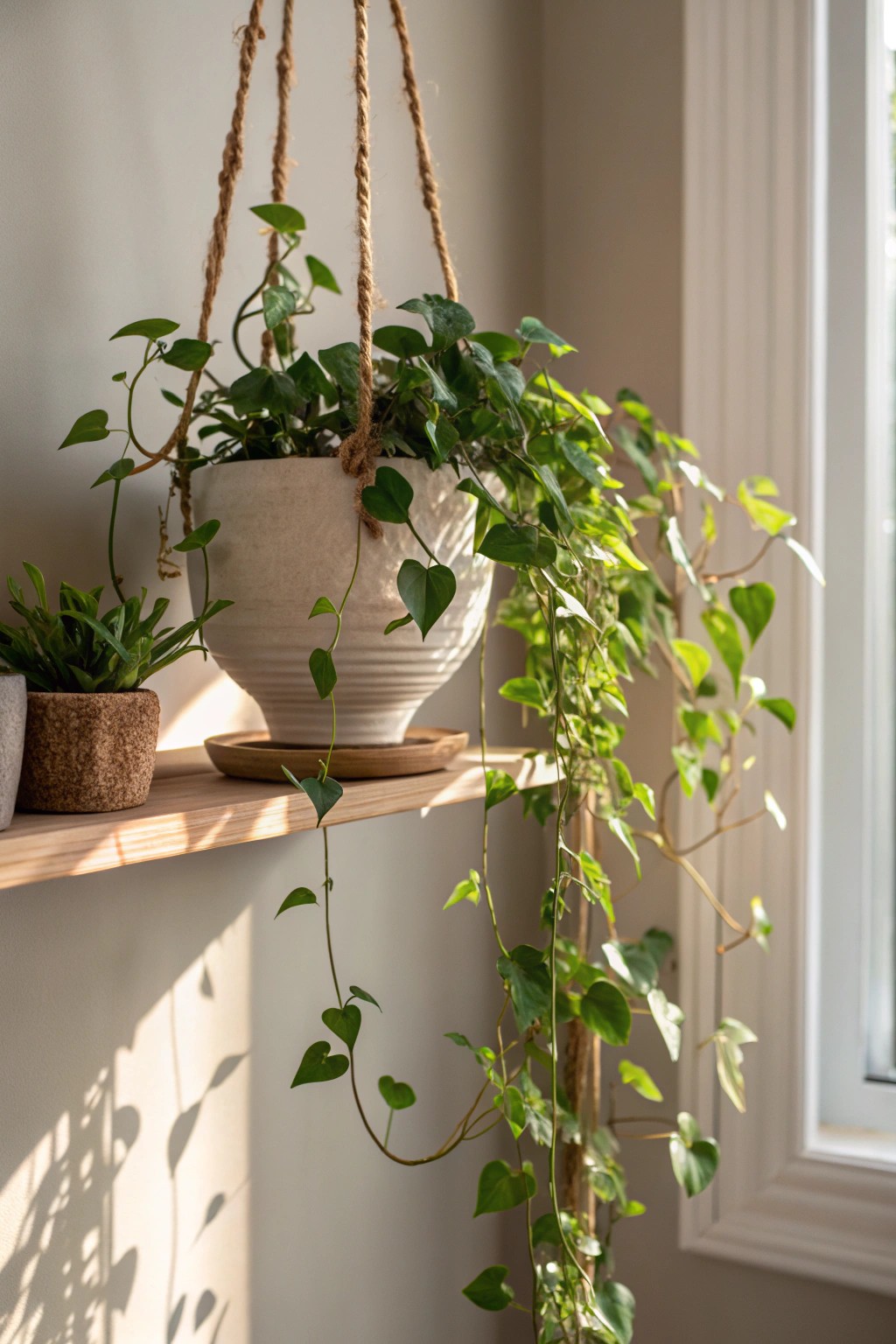 Elevate your space with the simple beauty of hanging greenery.
