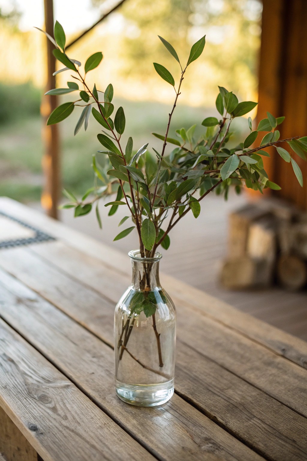 Bring farmhouse charm home with a simple vase of fresh greenery.