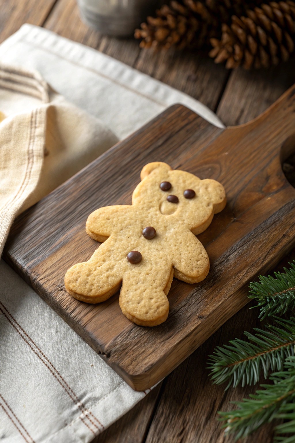 Adorable teddy bear gingerbread cookie—simple, sweet, and handcrafted with love.