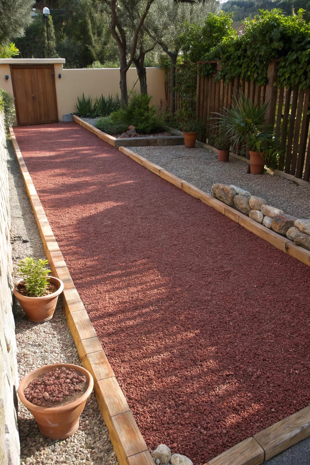 Make a statement with bold, colorful gravel for your driveway.