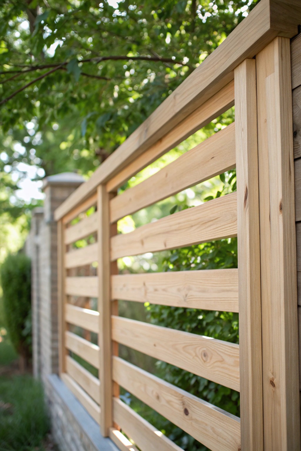 Embrace airy privacy with a handcrafted shadow box horizontal fence.