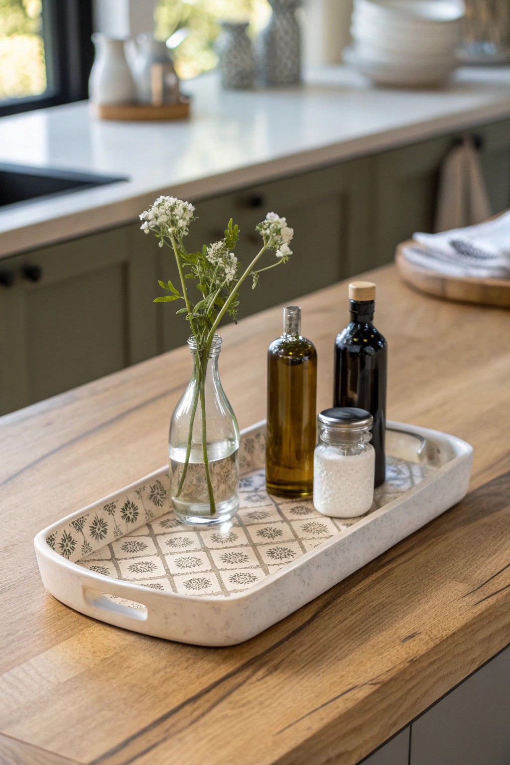 Elevate your kitchen island with a beautifully curated statement tray—where function meets natural elegance.