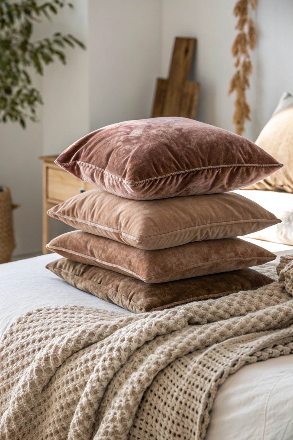 Layered textures: the secret to a cozy, modern bedroom retreat.