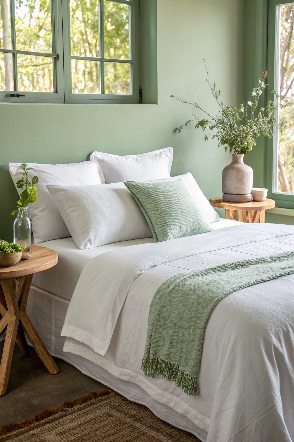 Sage green and white—effortlessly fresh, always timeless.
