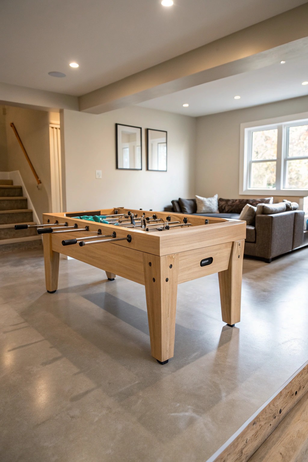 Elevate your basement with a stunning minimalist foosball table—where style meets fun.