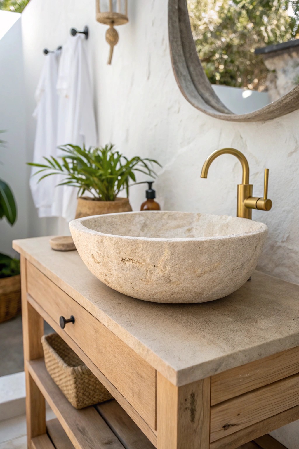 Transform your bathroom corner into a masterpiece with a stunning custom sink.