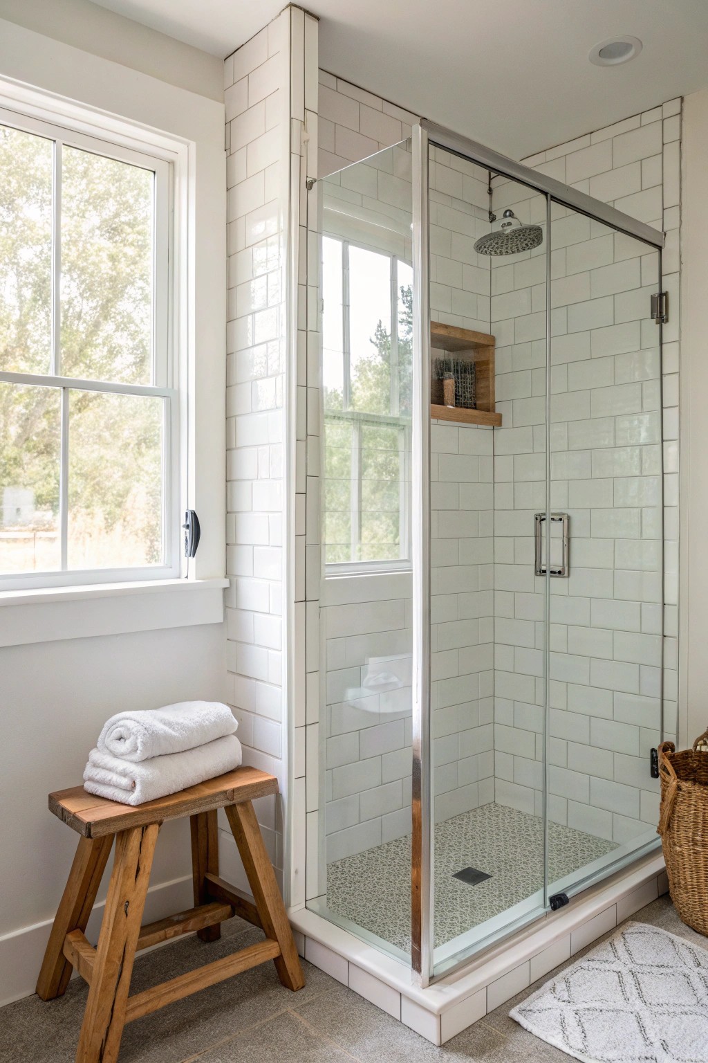 Elevate small spaces with seamless glass shower doors for a bright, spa-inspired retreat.