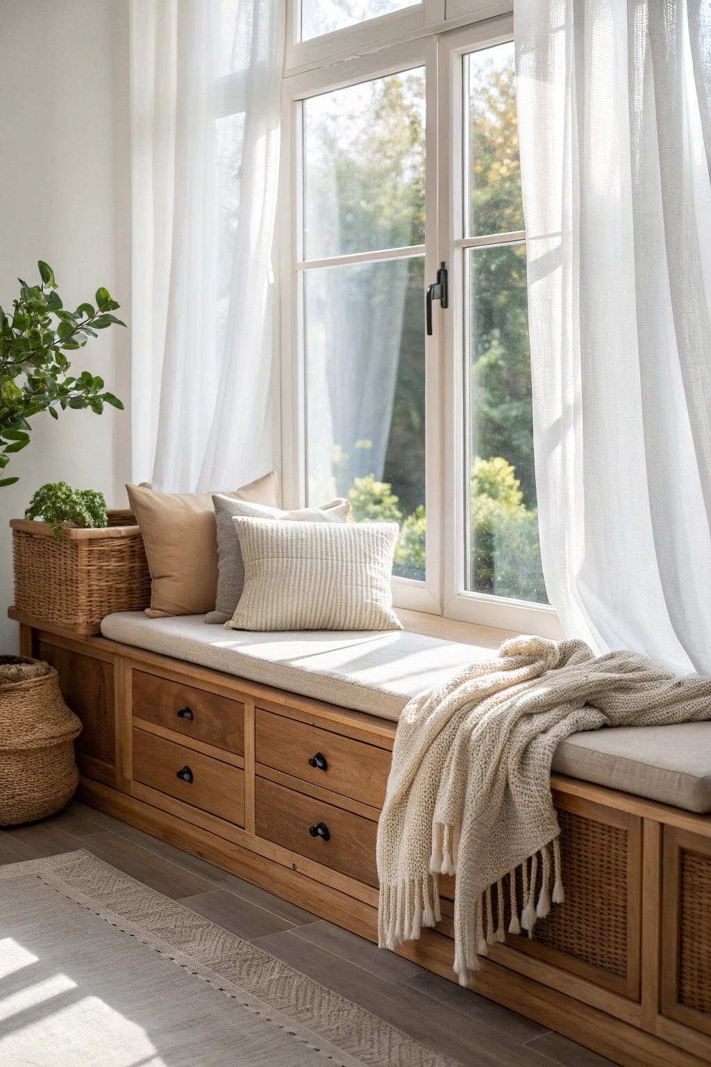 A sunlit window bench—every tween's dreamy reading nook.