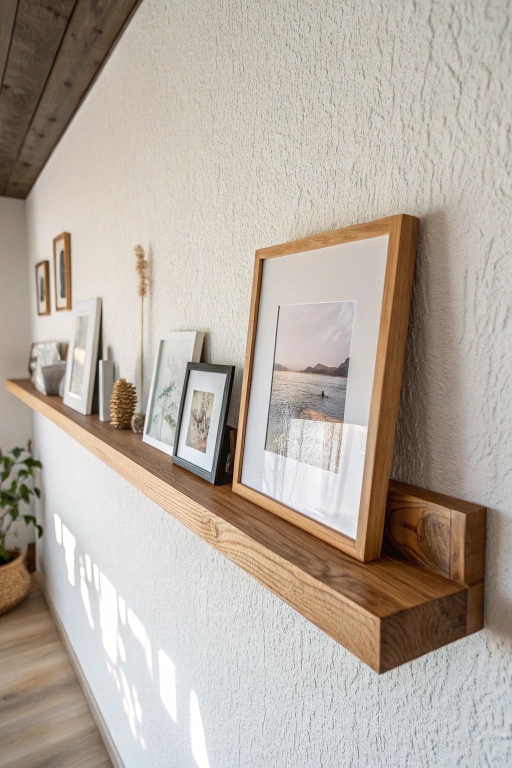 Effortless style: a handcrafted picture ledge for your ever-changing art displays.