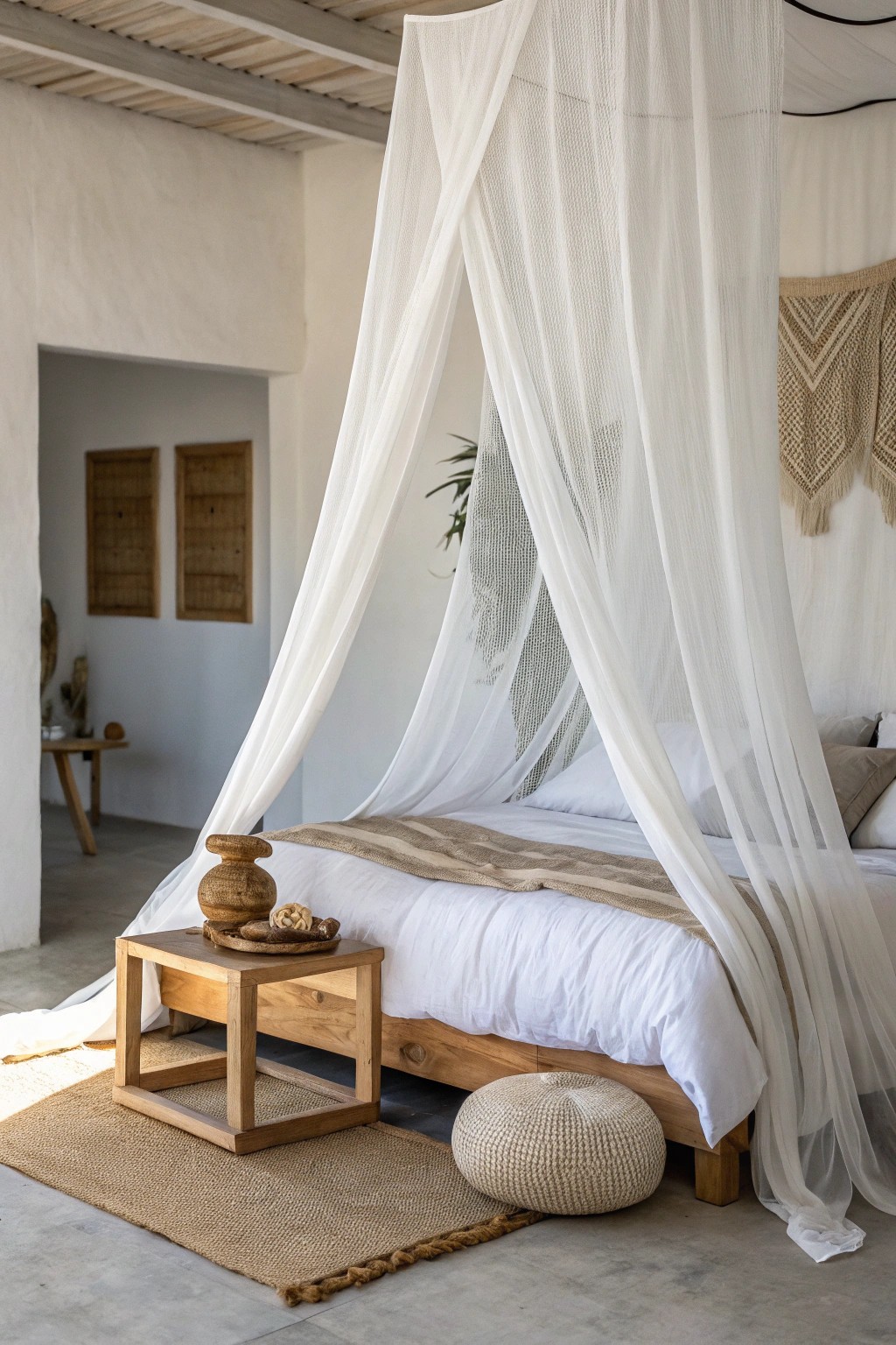 Transform your bedroom into a dreamy retreat with a sheer, ethereal bed canopy.