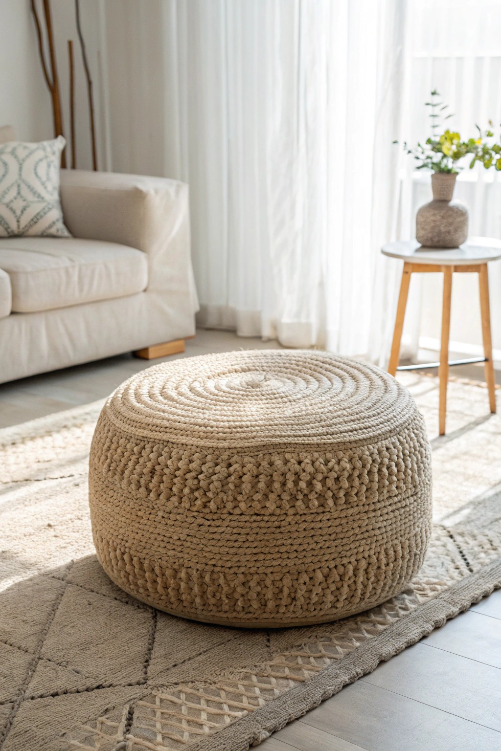 Transform your space with a versatile, handwoven ottoman—beauty meets function.