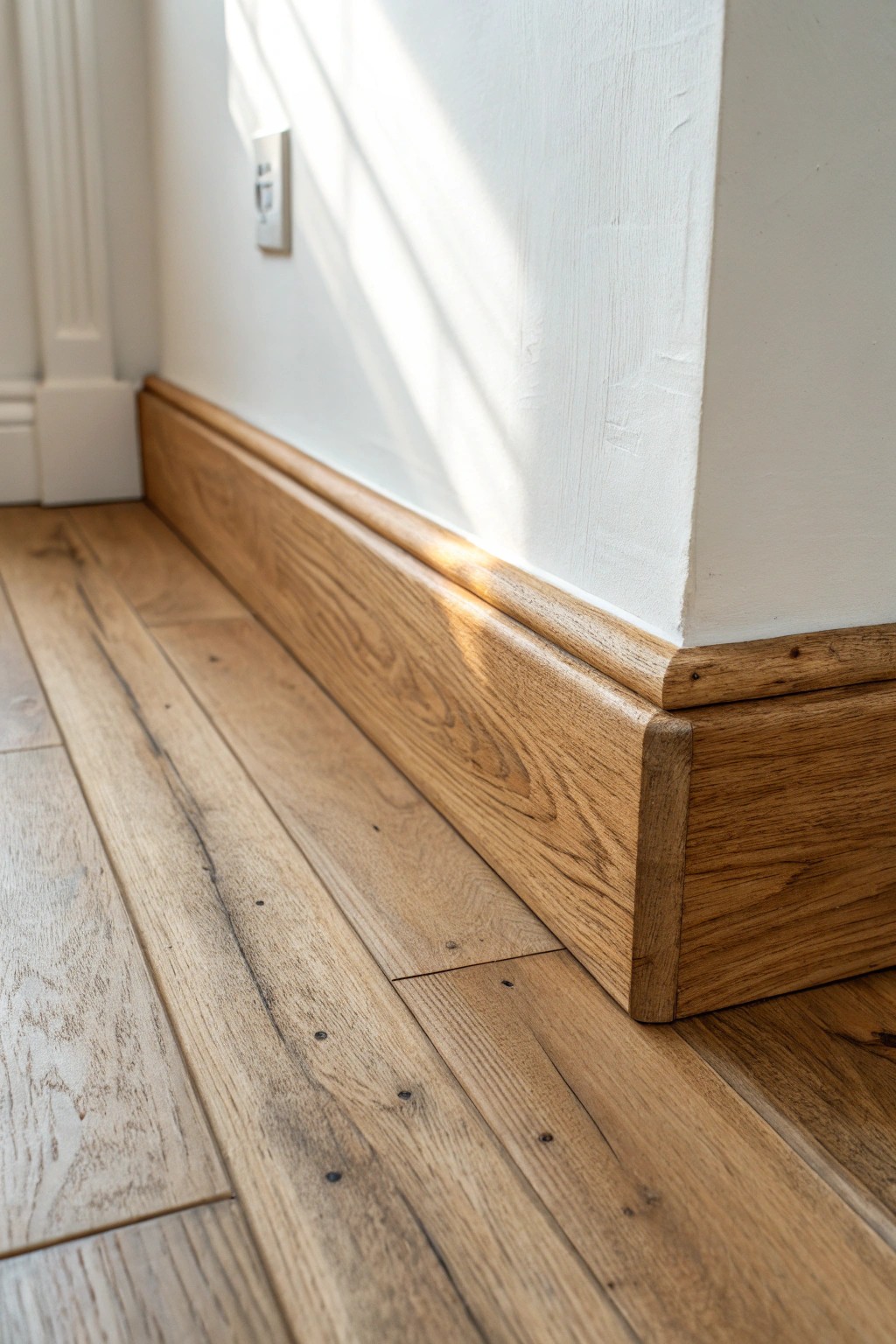 Warm up your space with handcrafted rustic wood baseboard trim.