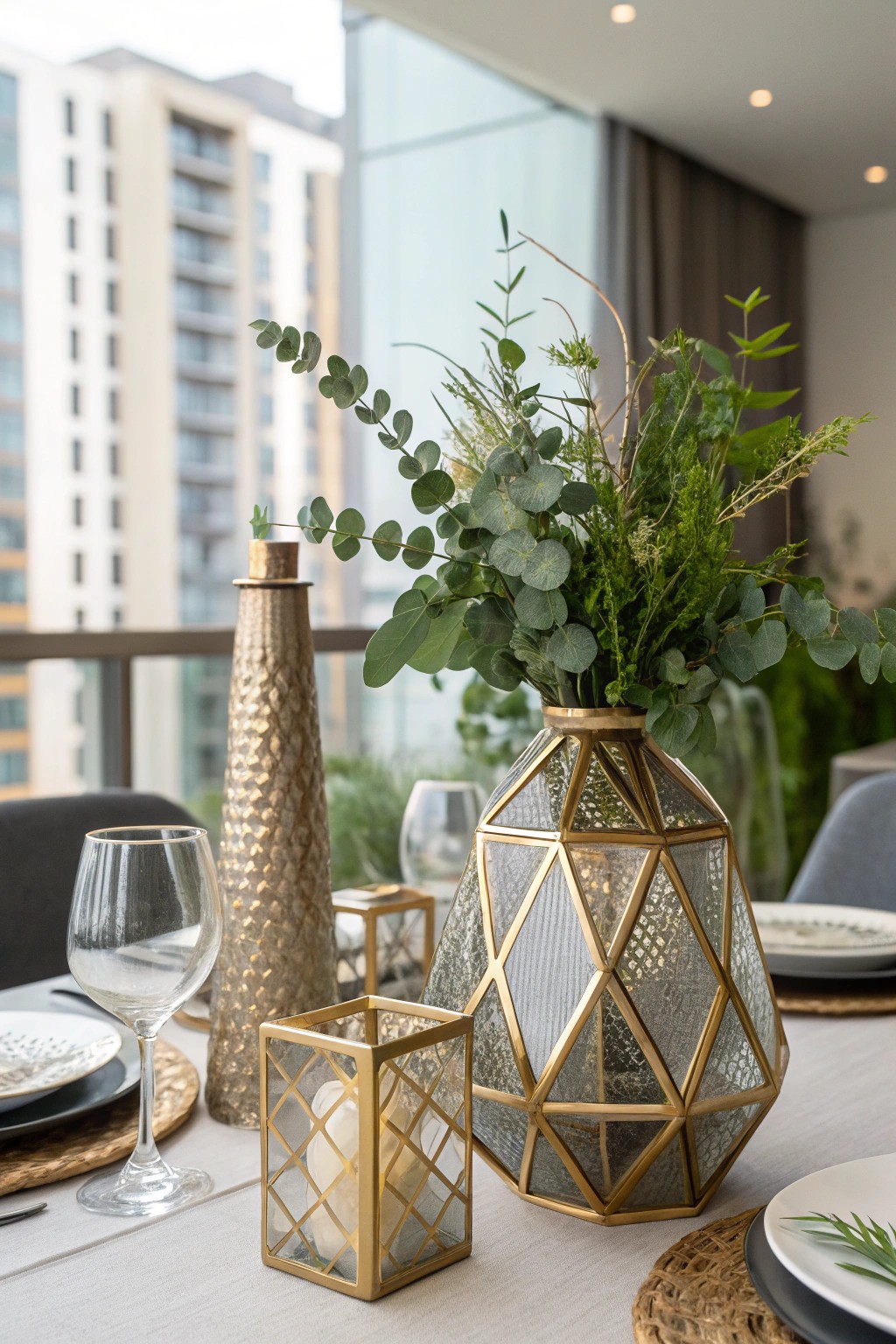 Geometric vessels deliver a playful, modern statement with a hint of glam.