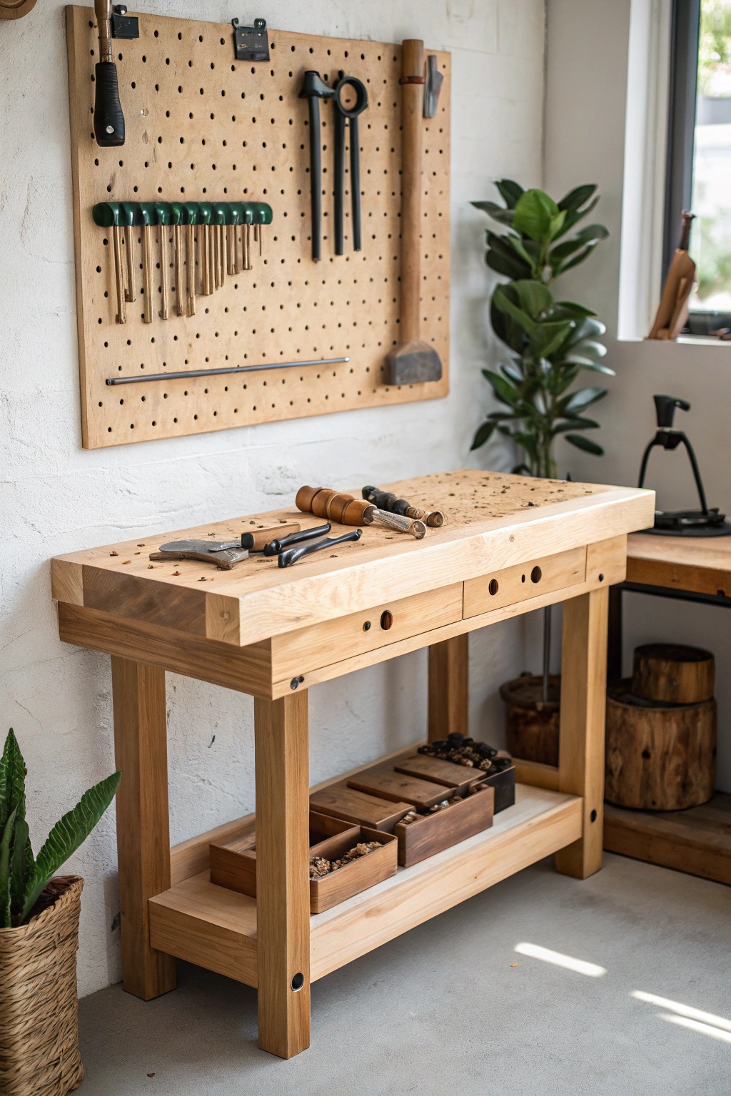 A serene workshop nook: where craftsmanship meets simplicity.