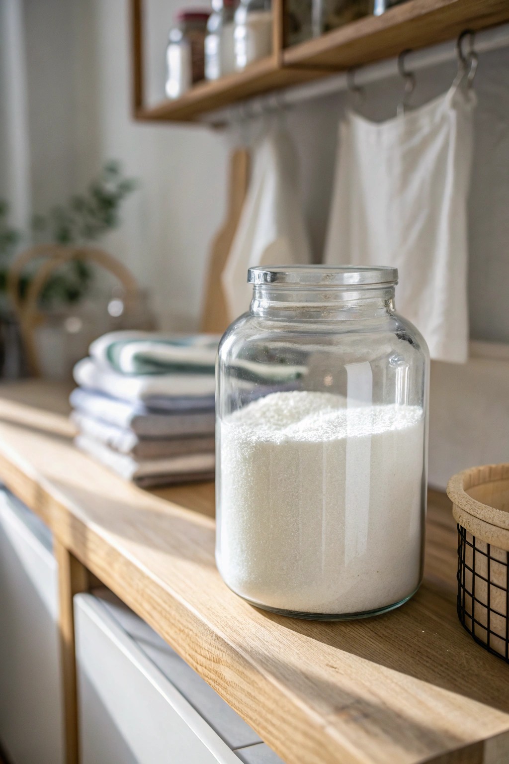 Elevate your laundry room with a beautifully simple glass jar display.