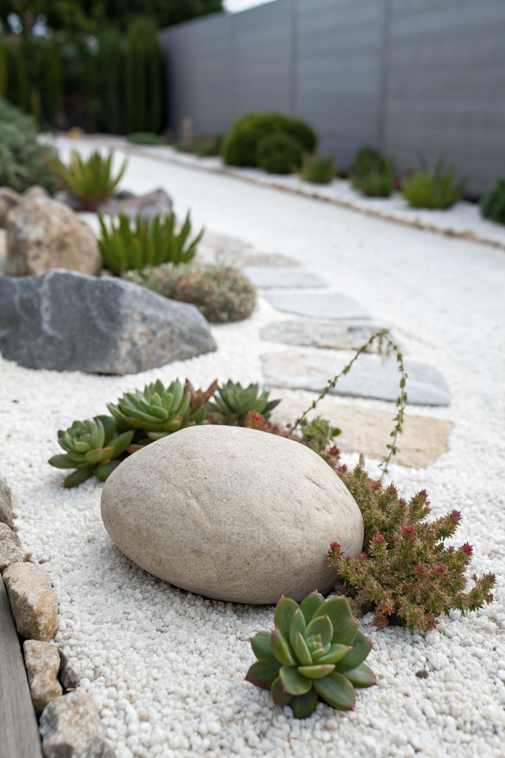 Find serenity in a simple, Zen-inspired rock garden for effortless side yard beauty.