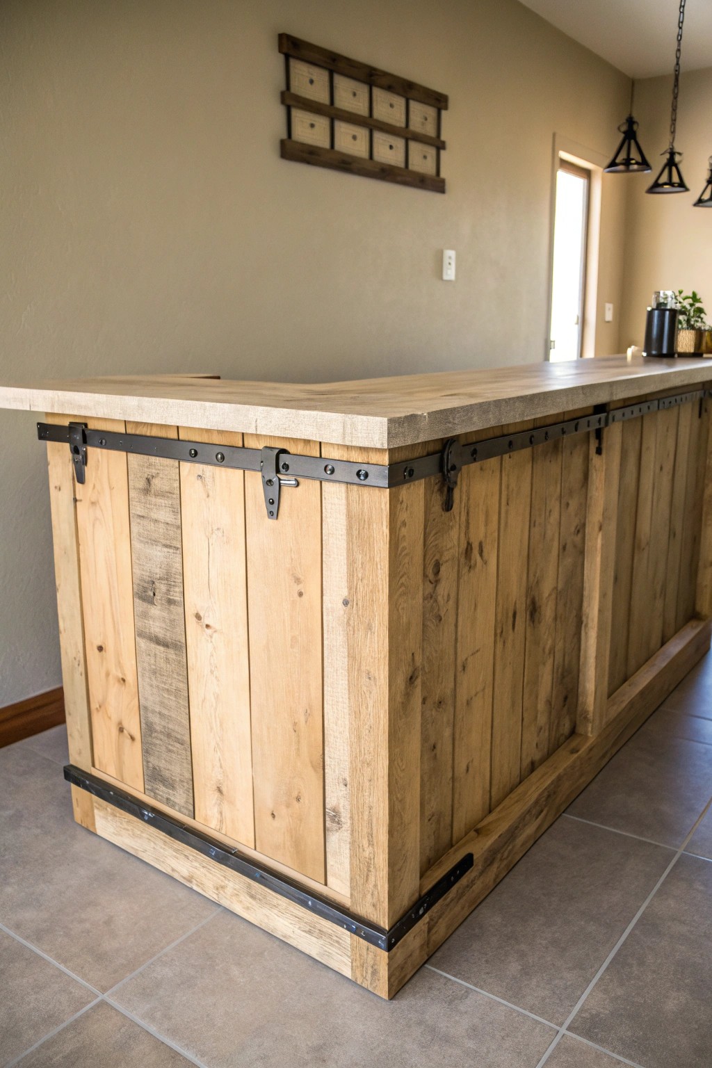 Handcrafted pallet wood bar—where rustic charm meets artisan simplicity.