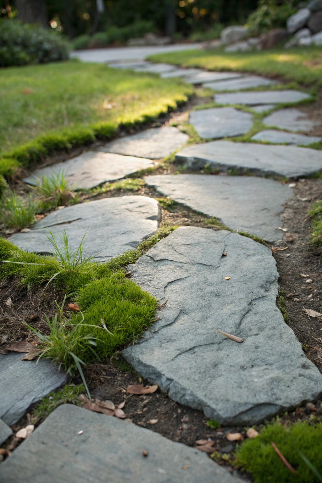 Elevate your garden with the simple beauty of a handcrafted flagstone walkway.