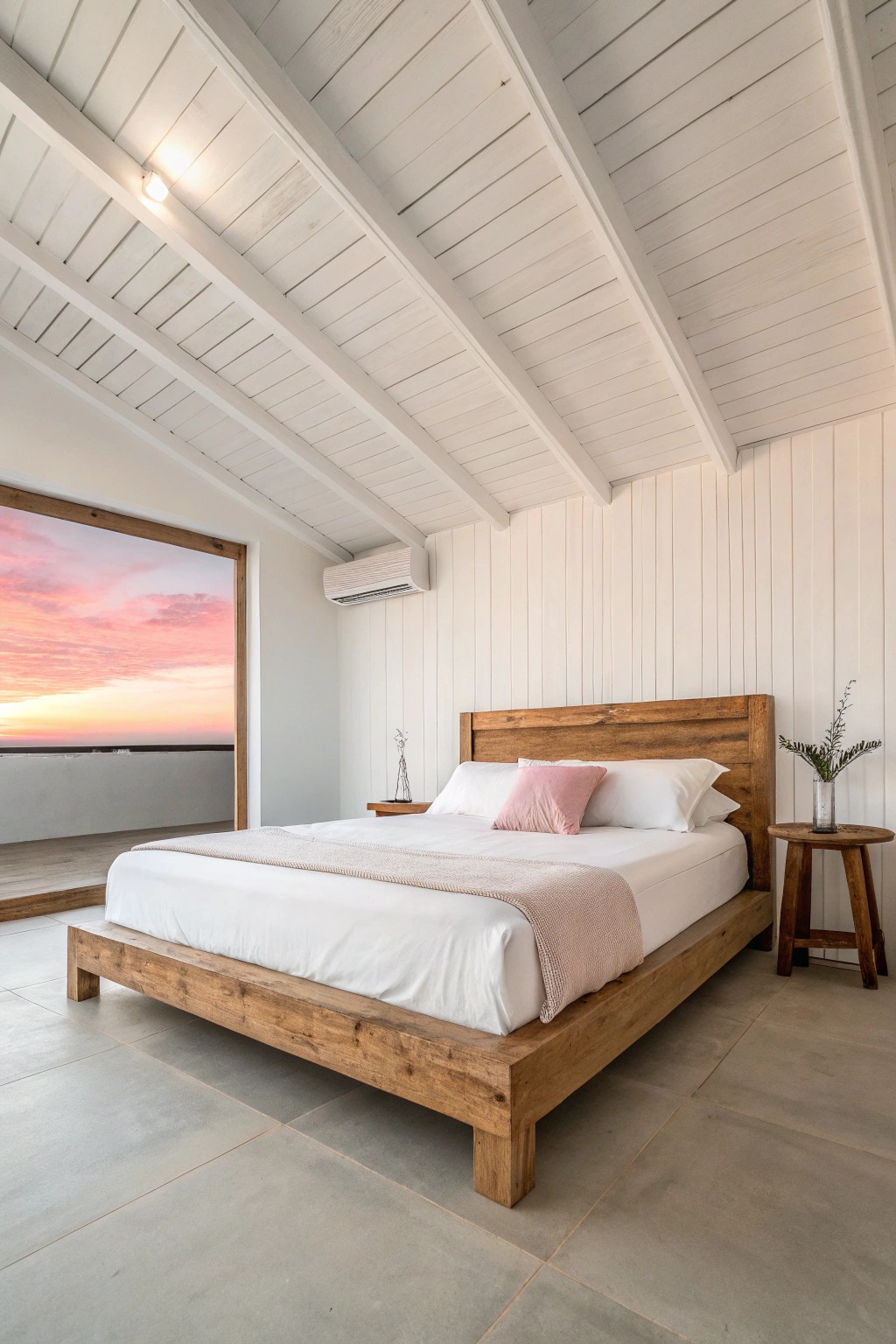 Elevate your bedroom with a dreamy ombre pink ceiling—subtle, serene, and beautifully crafted.