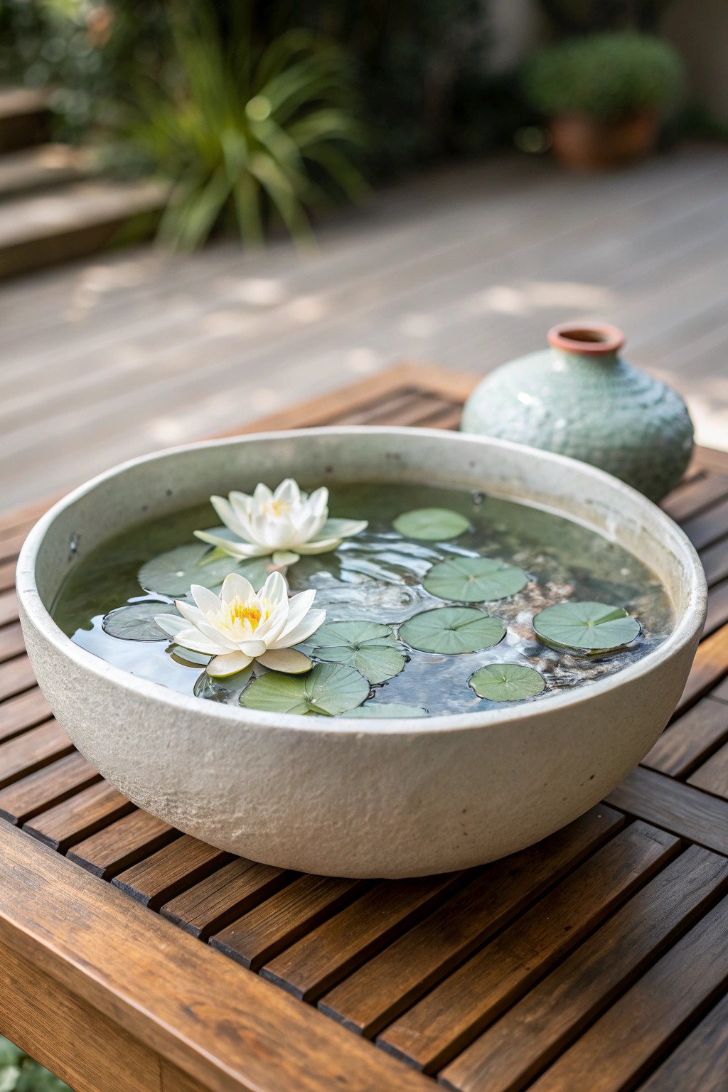 Create instant zen with a tiny container pond—perfect for any patio.