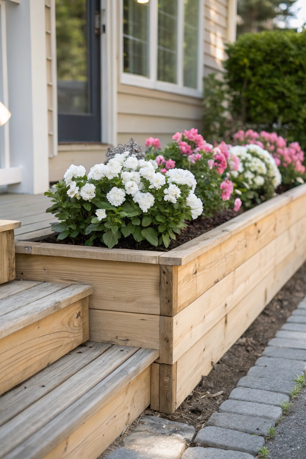 Elevate your curb appeal with a simple, handcrafted raised flower bed.