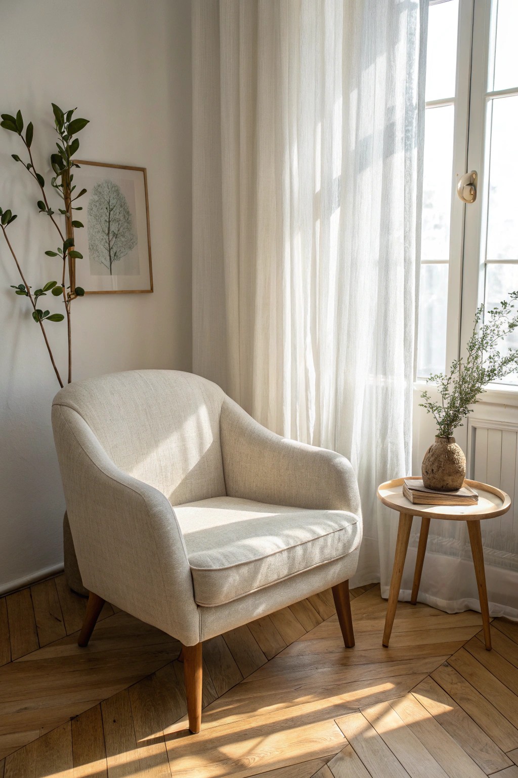 Let your furniture breathe—floating pieces add space and intention to small living rooms.