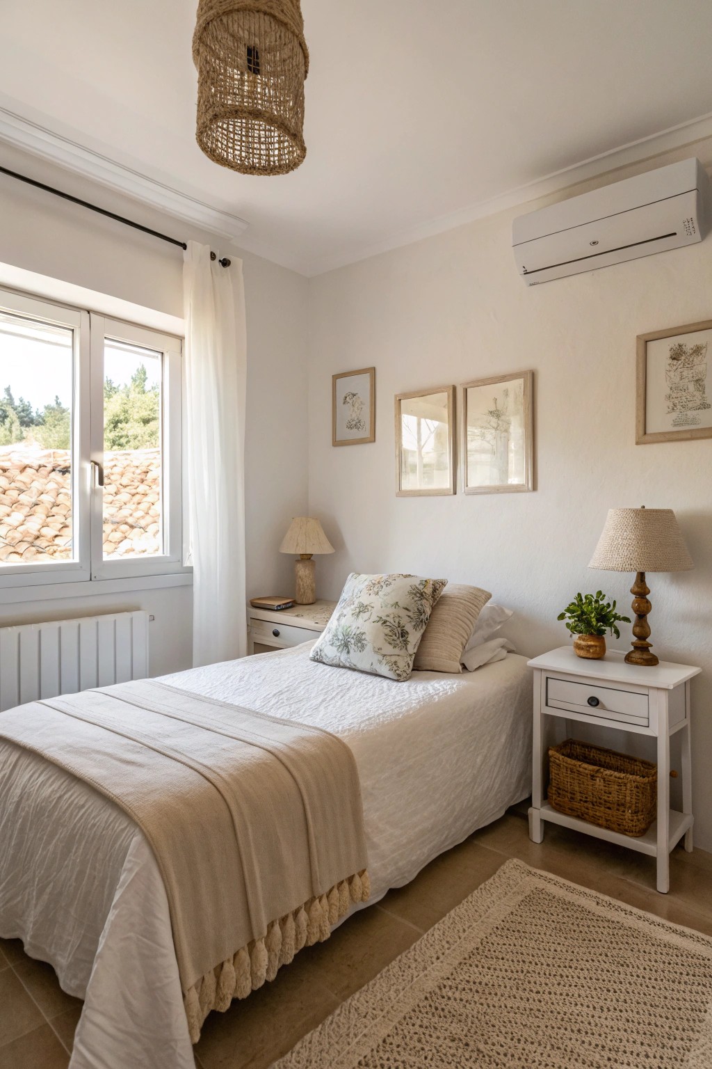 Light color schemes make compact bedrooms feel spacious and serene.
